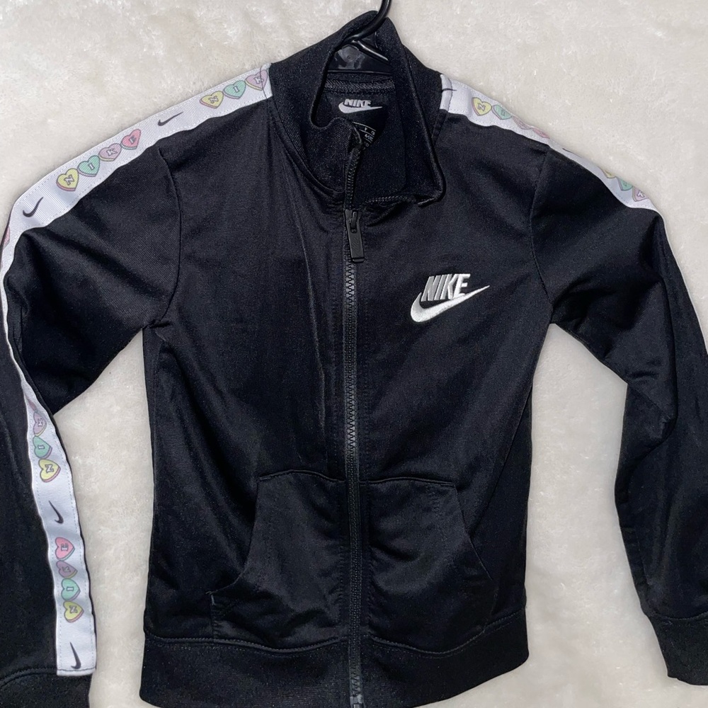 Nike Black Zip-Up Jacket with White Logo